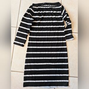 Soprano Black and White Striped Dress